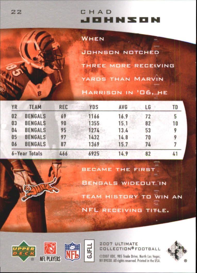 2007 Ultimate Collection #22 Chad Johnson back image