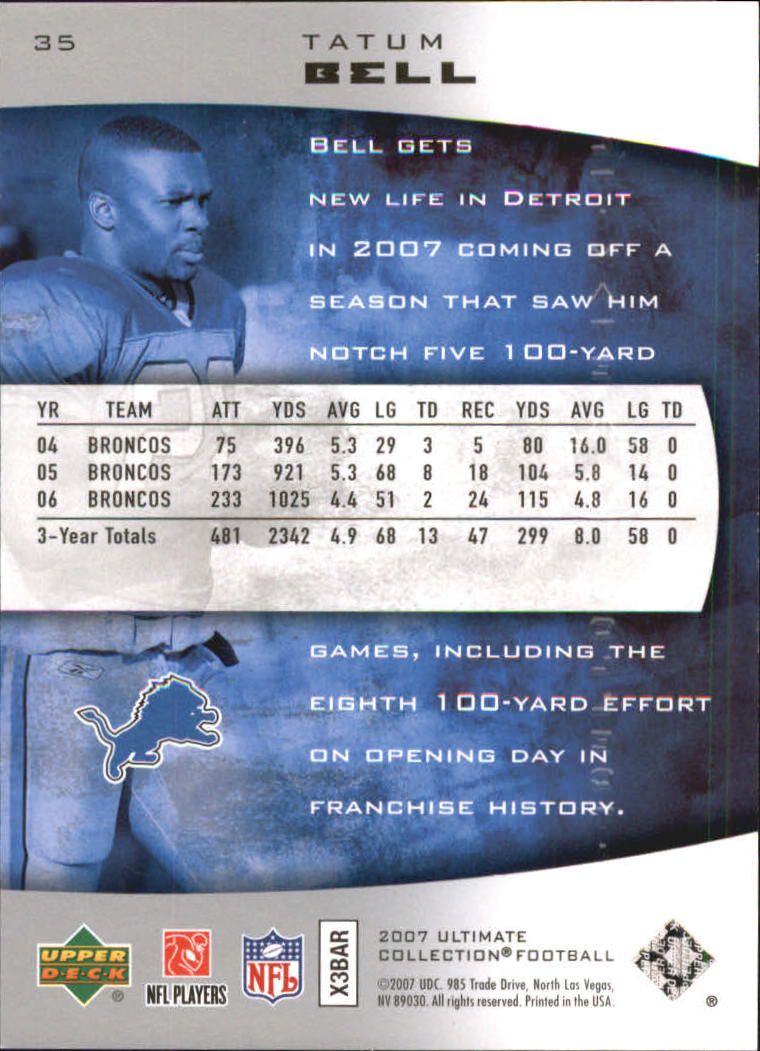 2007 Ultimate Collection (Upper Deck) Football Cards - Picture 11 of 29