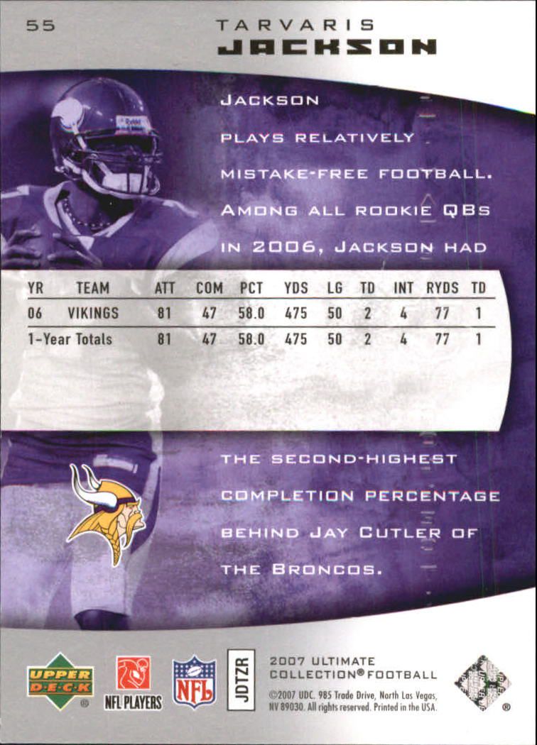 2007 Ultimate Collection #55 Tarvaris Jackson back image
