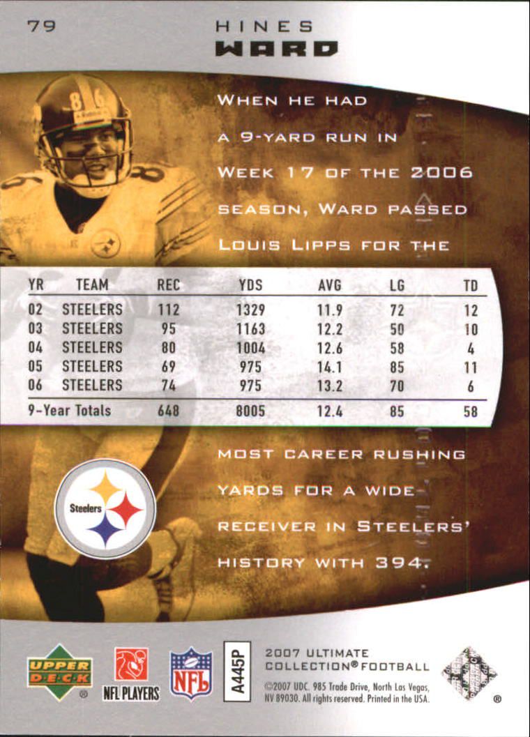 2007 Ultimate Collection #79 Hines Ward back image