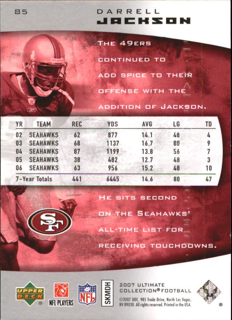 2007 Ultimate Collection (Upper Deck) Football Cards - Picture 25 of 29