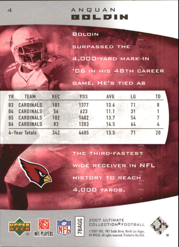 2007 Ultimate Collection #4 Anquan Boldin back image