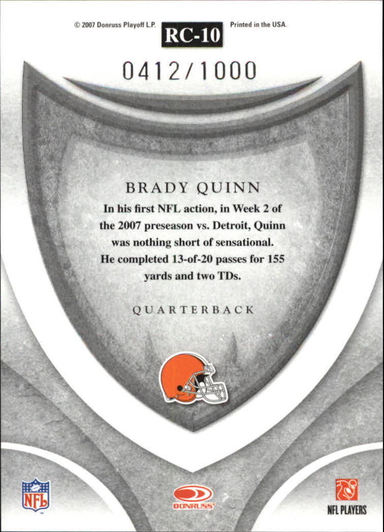 2007 Leaf Rookies and Stars Rookie Crusade Red #10 Brady Quinn