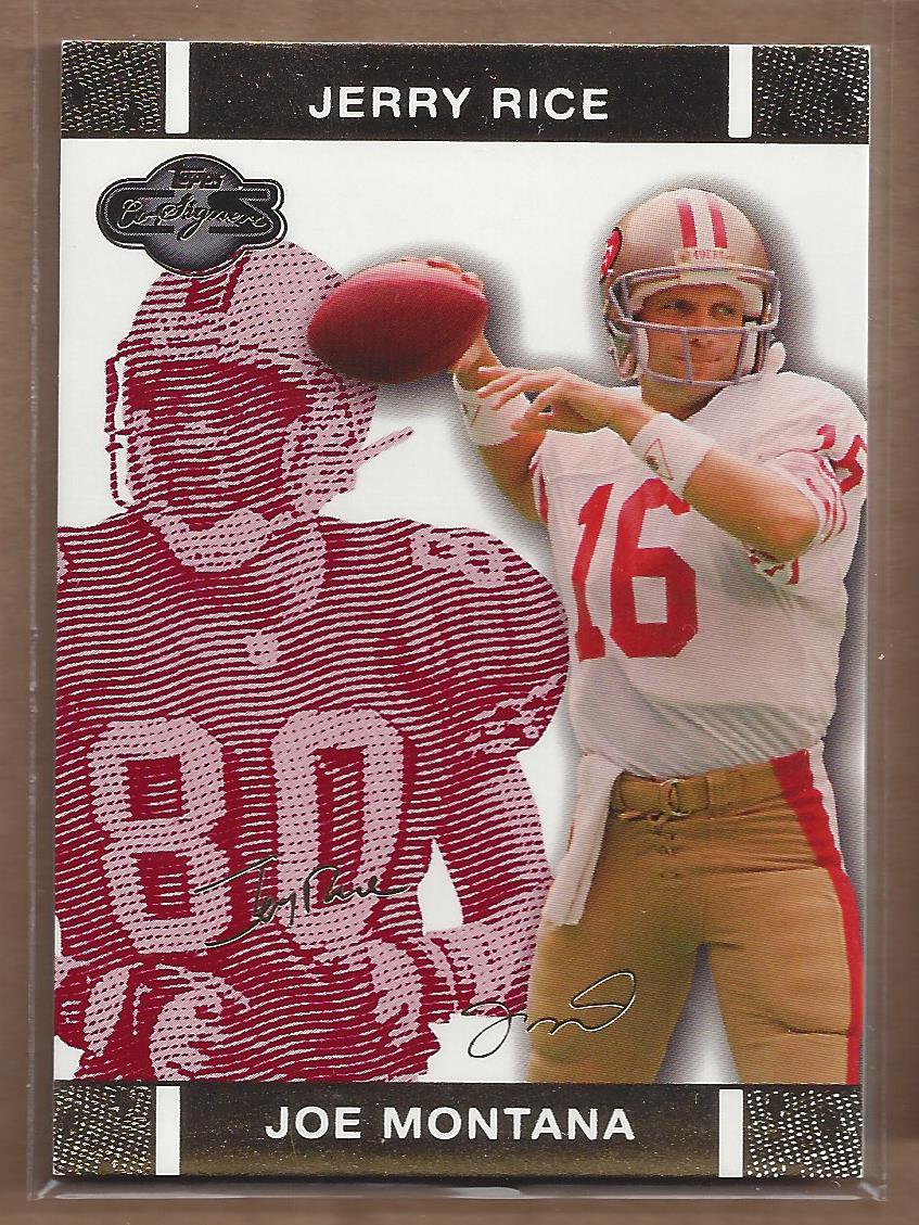 2007 Topps Co-Signers Changing Faces Gold Red #42A Joe Montana/Jerry Rice