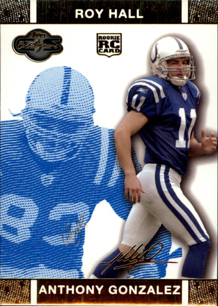 Anthony Gonzalez signed football card (Indianapolis Colts) 2007