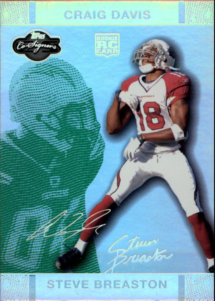 2007 Topps Co-Signers Changing Faces Holosilver Green #77A Steve Breaston/Craig Buster Davis
