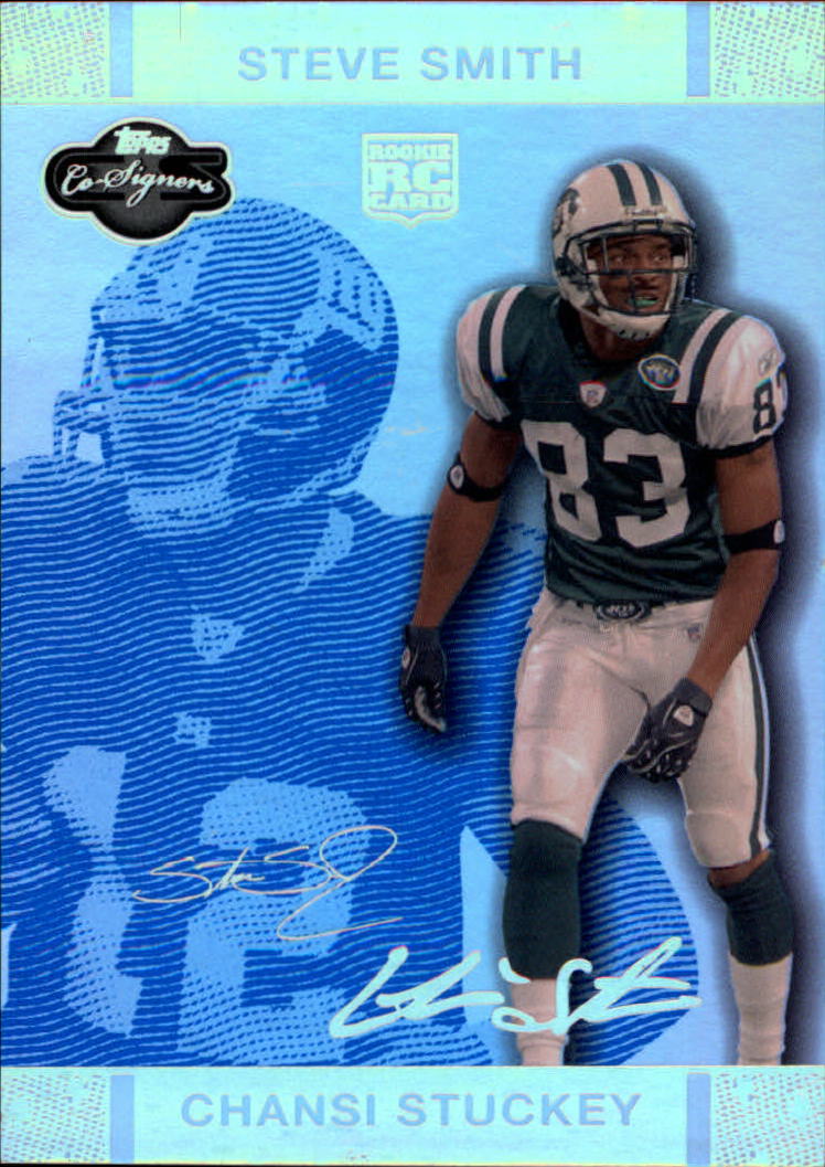 2007 Topps Co-Signers Changing Faces Holosilver Blue #95A Chansi Stuckey/Steve Smith USC