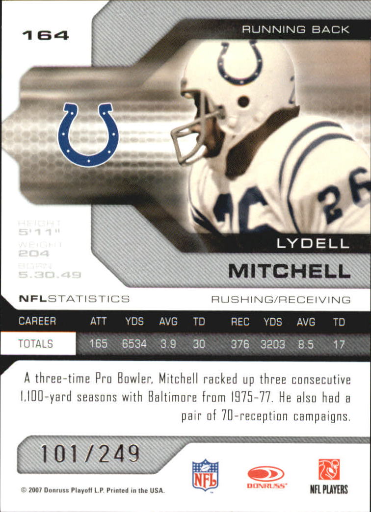 2007 Leaf Limited #164 Lydell Mitchell back image