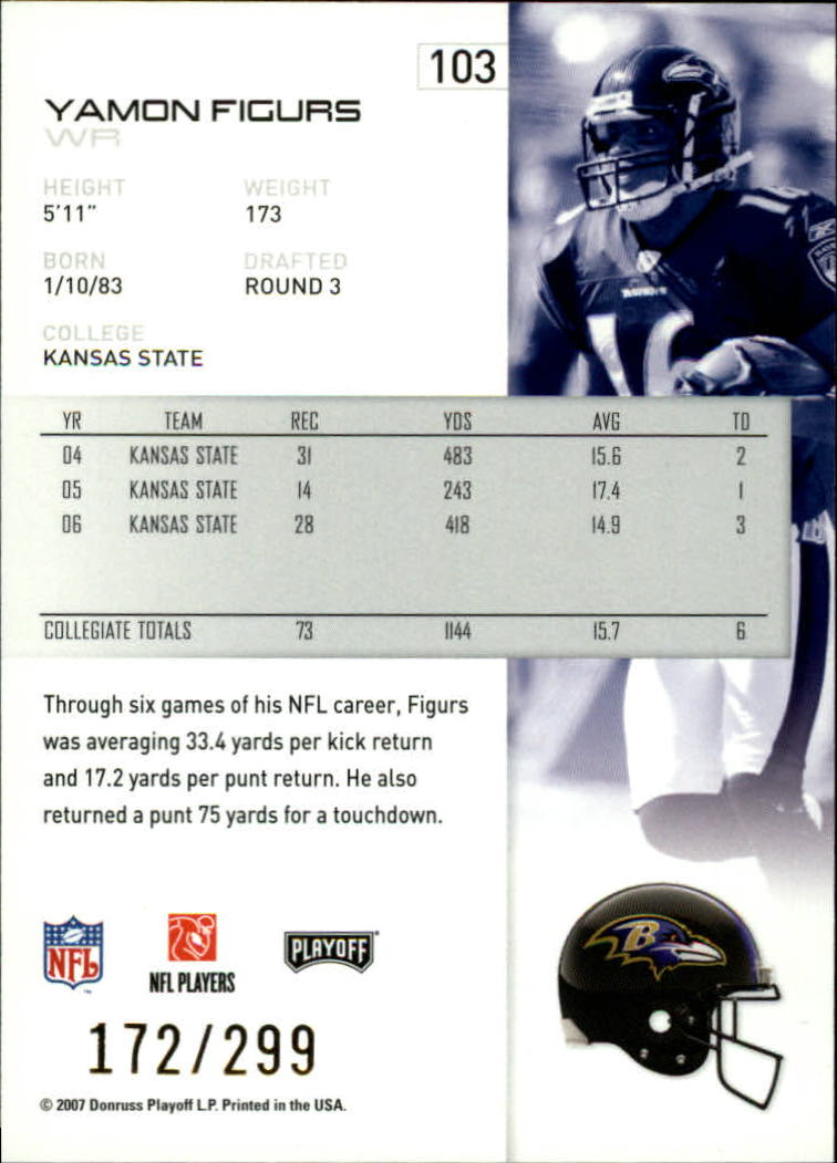 A9573- 2007 Playoff NFL Playoffs Gold Football Cards -You Pick- 15+ FREE US SHIP - Picture 7 of 155