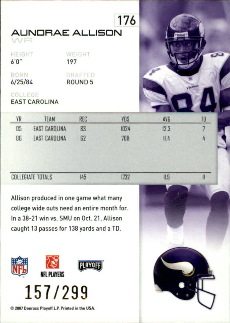 A9573- 2007 Playoff NFL Playoffs Gold Football Cards -You Pick- 15+ FREE US SHIP - Picture 147 of 155