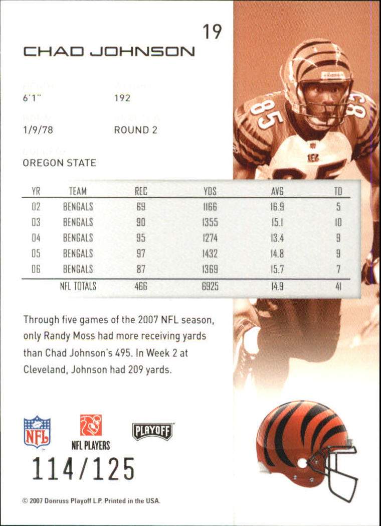 2007 Playoff NFL Playoffs Red Metalized #19 Chad Johnson