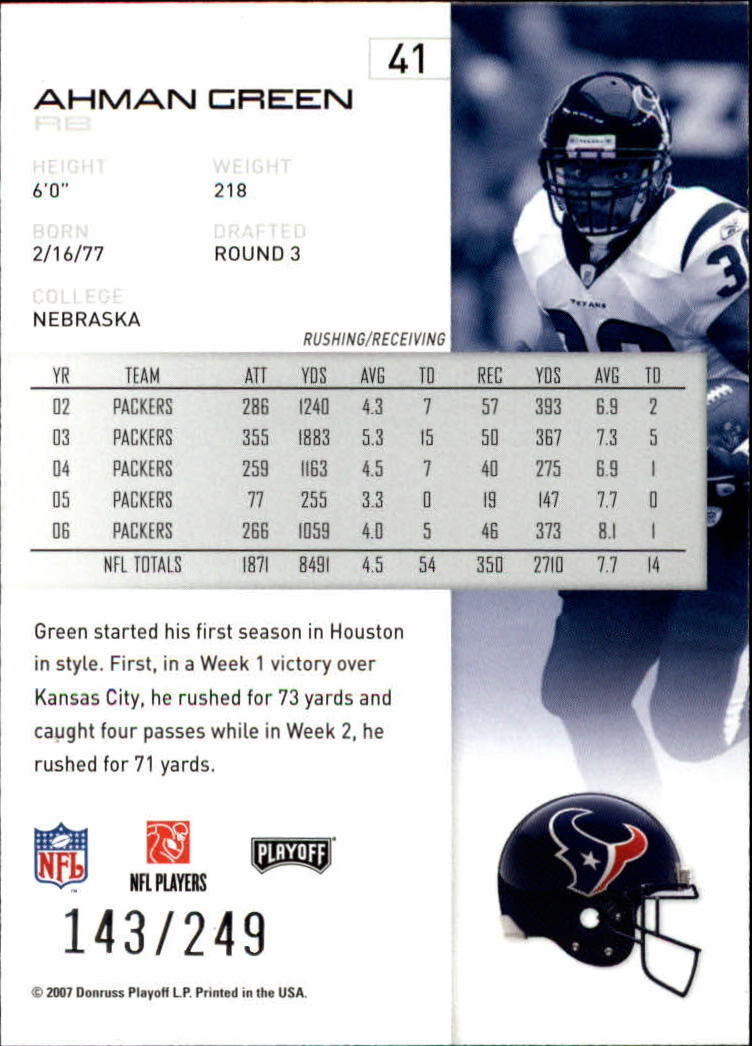 2007 Playoff NFL Playoffs Silver Metalized #39 Andre Johnson