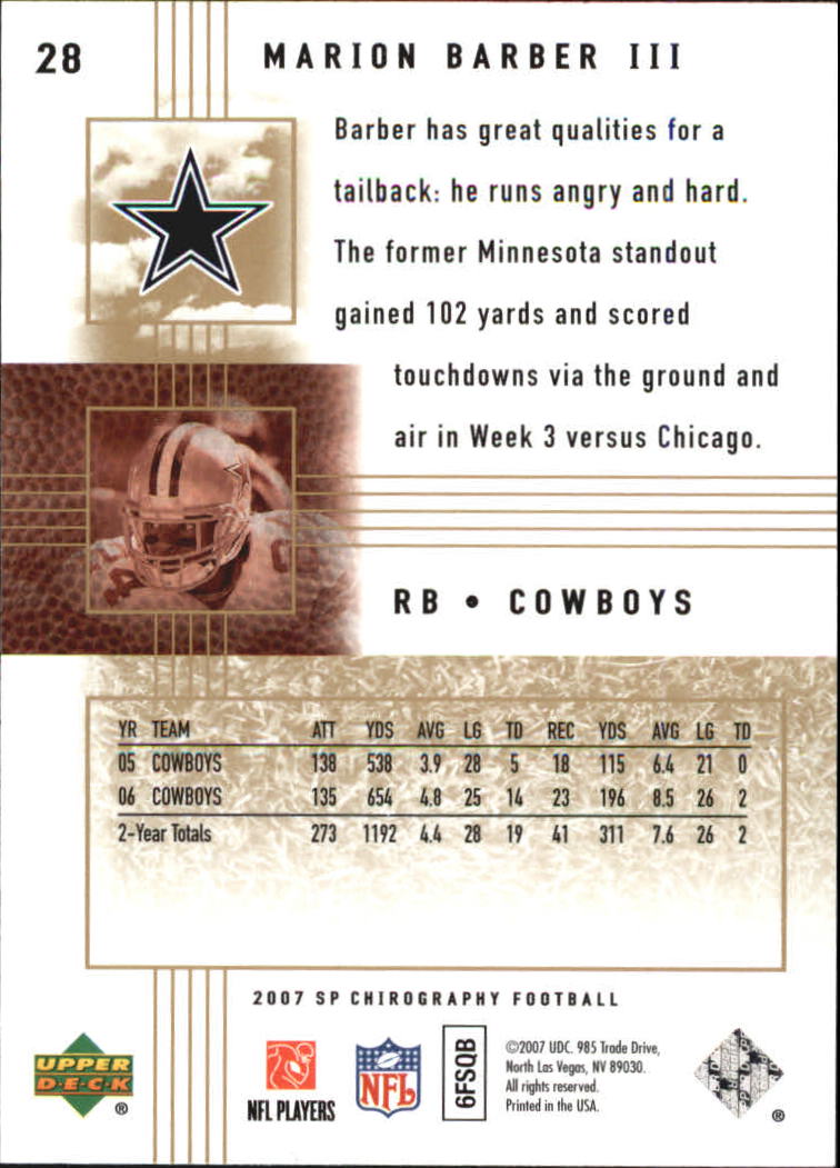 2007 SP Chirography (Upper Deck) Football Cards - Picture 37 of 43