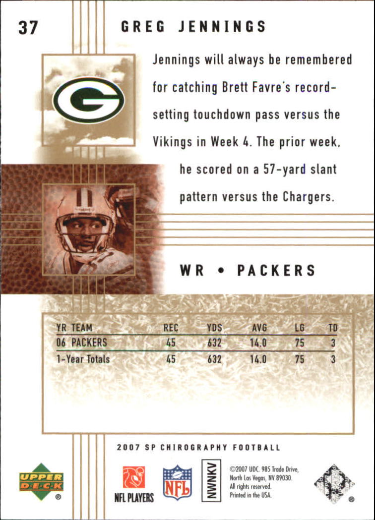 2007 SP Chirography (Upper Deck) Football Cards - Picture 33 of 43