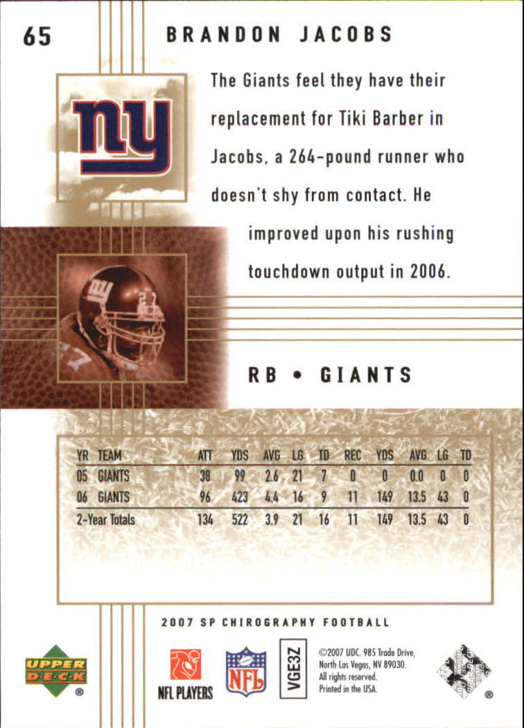 2007 SP Chirography (Upper Deck) Football Cards - Picture 19 of 43