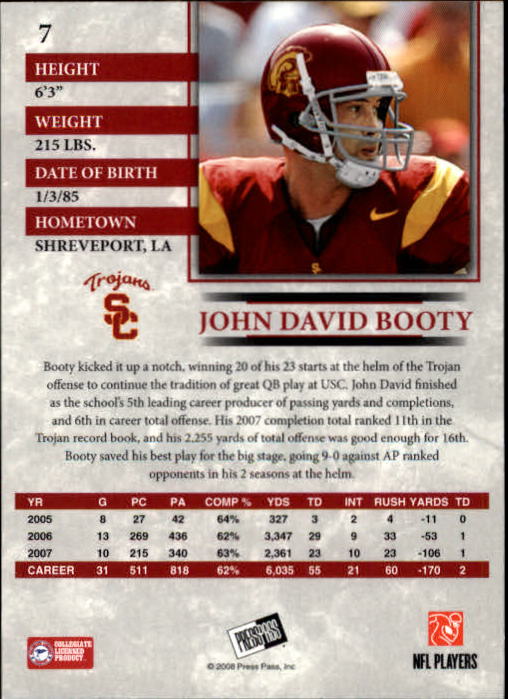 2008 Press Pass Football "Main Set" Base Cards - Picture 15 of 195