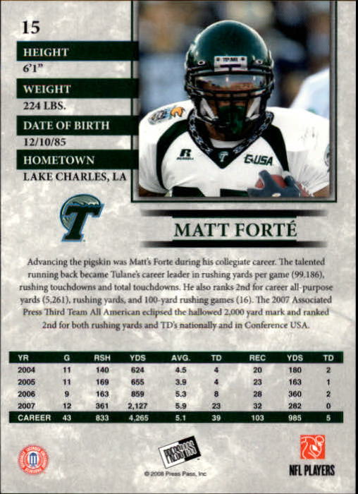 2008 Press Pass Football "Main Set" Base Cards - Picture 31 of 195