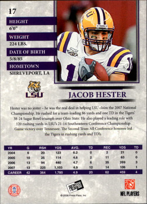 2008 Press Pass Football "Main Set" Base Cards - Picture 35 of 195