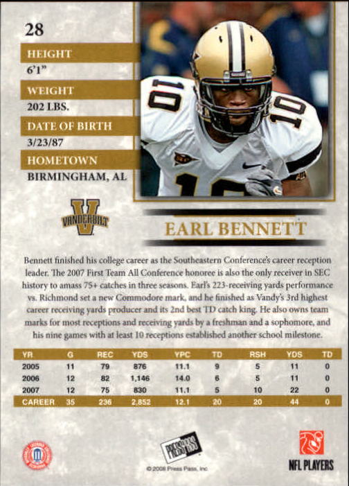 2008 Press Pass Football "Main Set" Base Cards - Picture 55 of 195