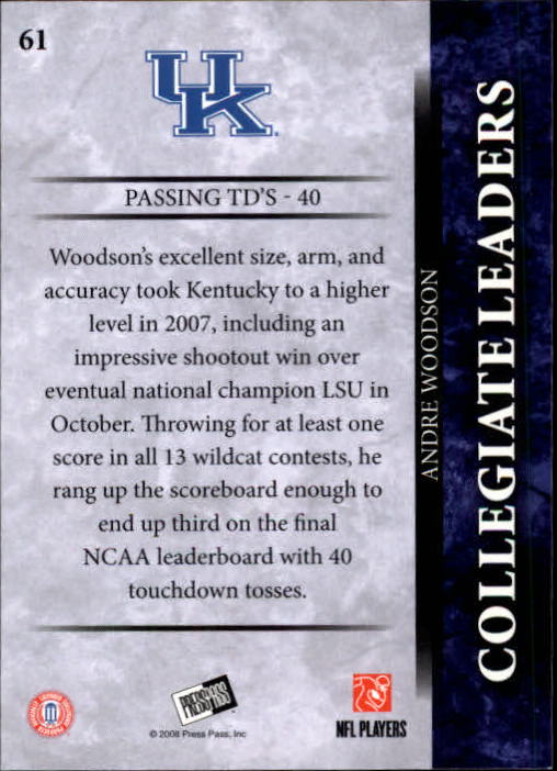 2008 Press Pass Football "Main Set" Base Cards - Picture 117 of 195