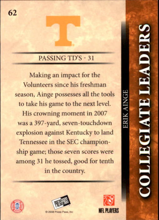 2008 Press Pass Football "Main Set" Base Cards - Picture 119 of 195