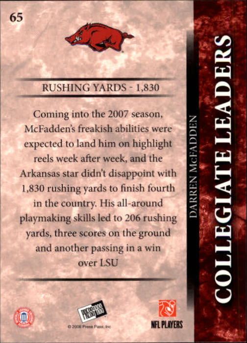 2008 Press Pass Football "Main Set" Base Cards - Picture 125 of 195