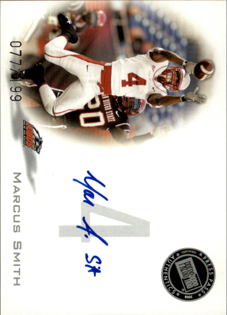 2008 Press Pass Autographs Silver #PPSMS Marcus Smith