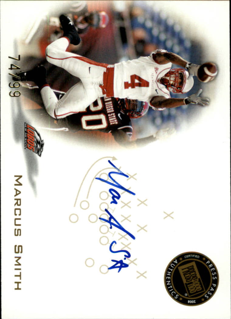 2008 Press Pass Autographs Gold #PPSMS Marcus Smith