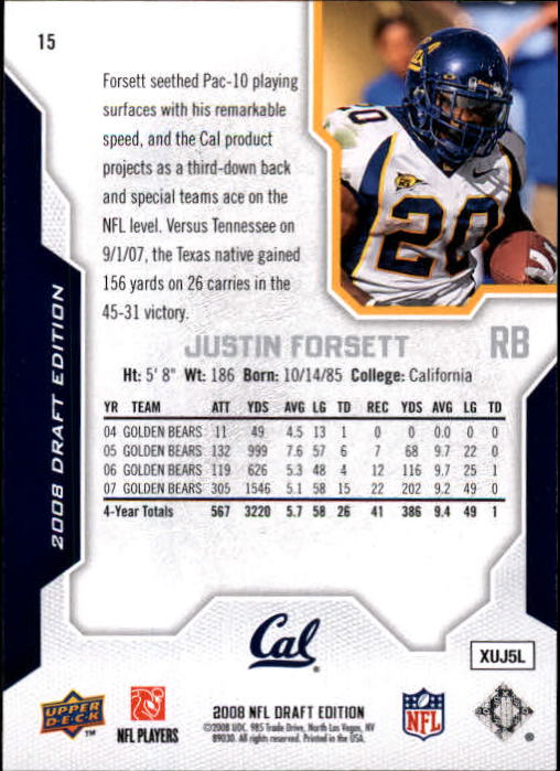 A2041- 2008 Upper Deck Draft Edition FB #s 1-250 -You Pick- 15+ FREE US SHIP - Picture 31 of 481
