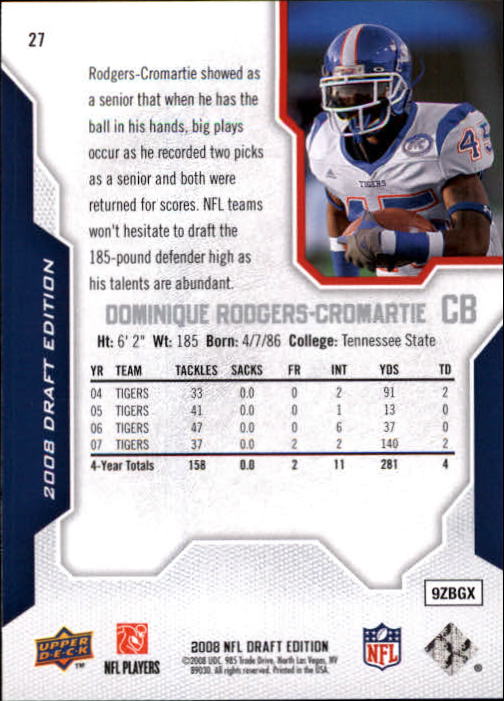 A2041- 2008 Upper Deck Draft Edition FB #s 1-250 -You Pick- 15+ FREE US SHIP - Picture 53 of 481