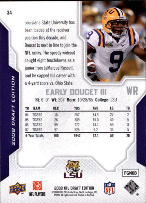 A2041- 2008 Upper Deck Draft Edition FB #s 1-250 -You Pick- 15+ FREE US SHIP - Picture 66 of 481
