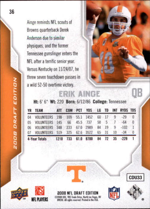 A2041- 2008 Upper Deck Draft Edition FB #s 1-250 -You Pick- 15+ FREE US SHIP - Picture 70 of 481