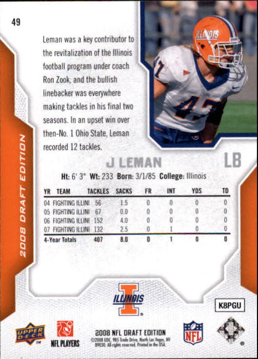 A2041- 2008 Upper Deck Draft Edition FB #s 1-250 -You Pick- 15+ FREE US SHIP - Picture 95 of 481