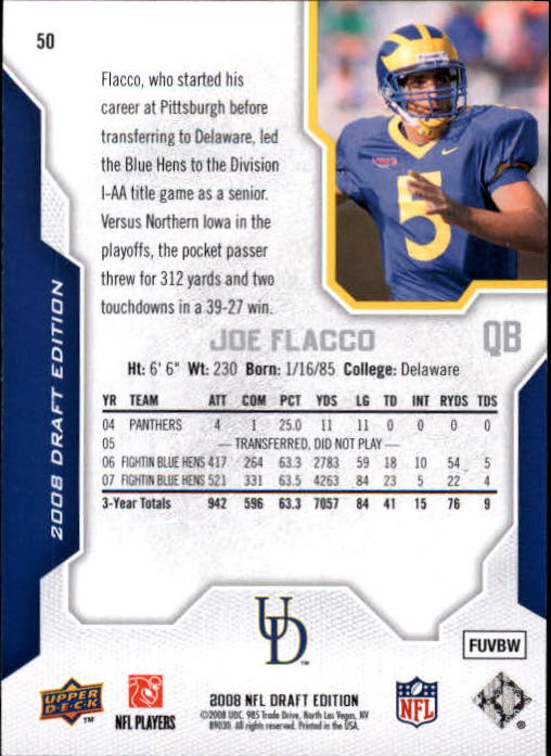 A2041- 2008 Upper Deck Draft Edition FB #s 1-250 -You Pick- 15+ FREE US SHIP - Picture 97 of 481