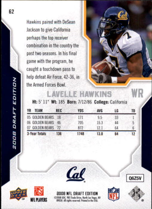 A2041- 2008 Upper Deck Draft Edition FB #s 1-250 -You Pick- 15+ FREE US SHIP - Picture 121 of 481