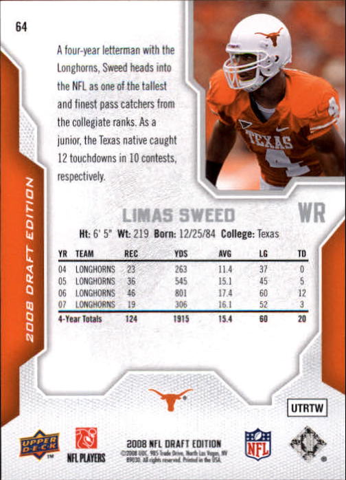 A2041- 2008 Upper Deck Draft Edition FB #s 1-250 -You Pick- 15+ FREE US SHIP - Picture 125 of 481
