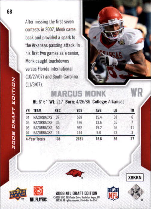 A2041- 2008 Upper Deck Draft Edition FB #s 1-250 -You Pick- 15+ FREE US SHIP - Picture 133 of 481