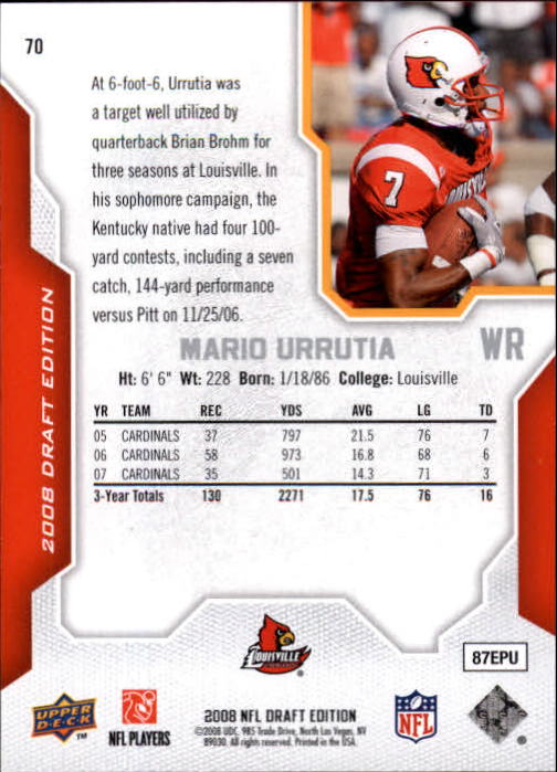 A2041- 2008 Upper Deck Draft Edition FB #s 1-250 -You Pick- 15+ FREE US SHIP - Picture 137 of 481