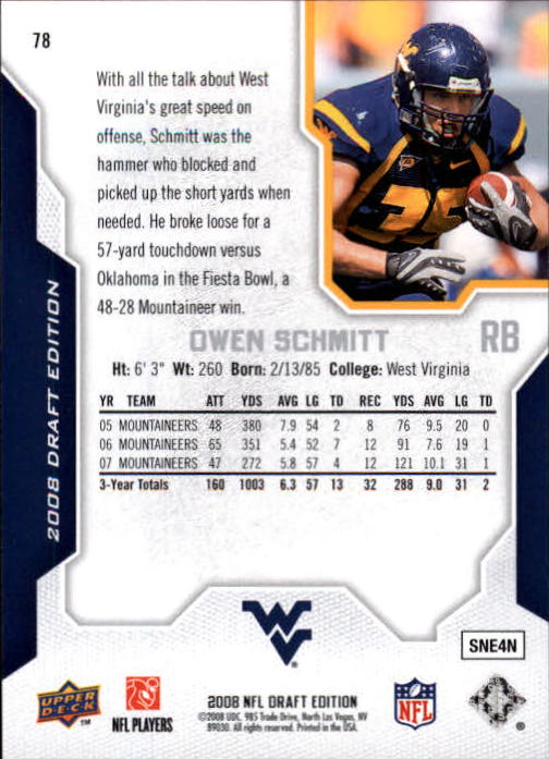 A2041- 2008 Upper Deck Draft Edition FB #s 1-250 -You Pick- 15+ FREE US SHIP - Picture 153 of 481