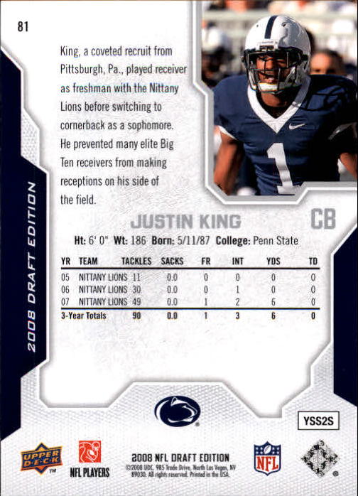 A2041- 2008 Upper Deck Draft Edition FB #s 1-250 -You Pick- 15+ FREE US SHIP - Picture 159 of 481