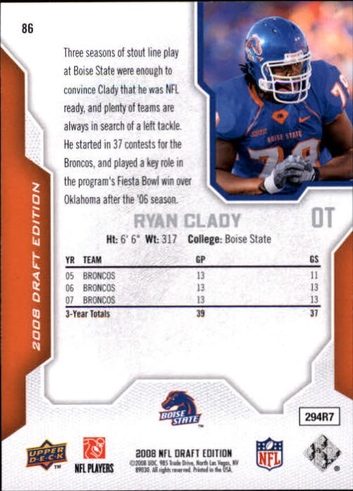 A2041- 2008 Upper Deck Draft Edition FB #s 1-250 -You Pick- 15+ FREE US SHIP - Picture 169 of 481