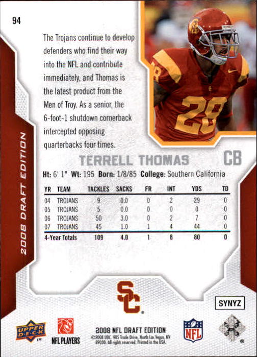A2041- 2008 Upper Deck Draft Edition FB #s 1-250 -You Pick- 15+ FREE US SHIP - Picture 185 of 481