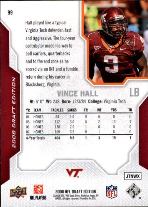 A2041- 2008 Upper Deck Draft Edition FB #s 1-250 -You Pick- 15+ FREE US SHIP - Picture 195 of 481