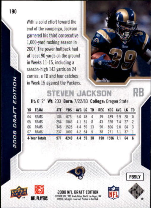A2041- 2008 Upper Deck Draft Edition FB #s 1-250 -You Pick- 15+ FREE US SHIP - Picture 371 of 481