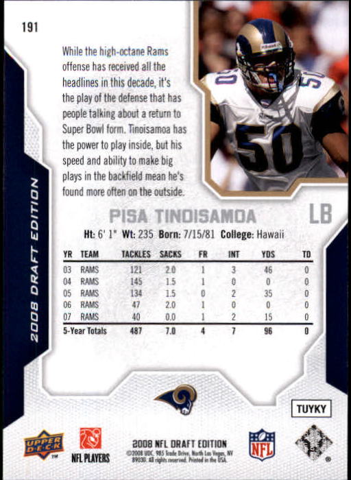 A2041- 2008 Upper Deck Draft Edition FB #s 1-250 -You Pick- 15+ FREE US SHIP - Picture 373 of 481
