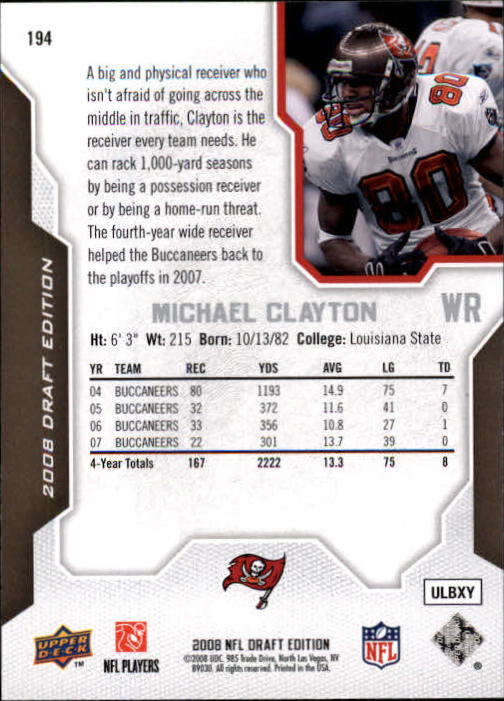A2041- 2008 Upper Deck Draft Edition FB #s 1-250 -You Pick- 15+ FREE US SHIP - Picture 379 of 481