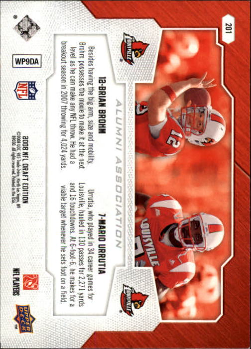 2008 Draft Edition (Upper Deck) Football "Main Set" Cards #1 to #250 - Picture 315 of 385