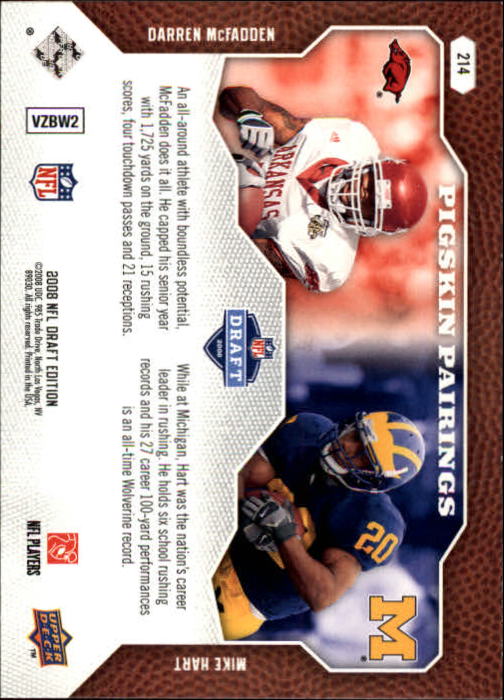 A2041- 2008 Upper Deck Draft Edition FB #s 1-250 -You Pick- 15+ FREE US SHIP - Picture 415 of 481