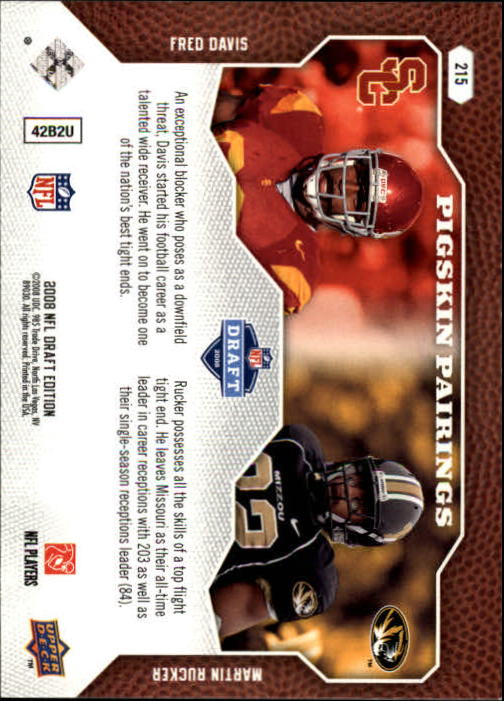 A2041- 2008 Upper Deck Draft Edition FB #s 1-250 -You Pick- 15+ FREE US SHIP - Picture 417 of 481