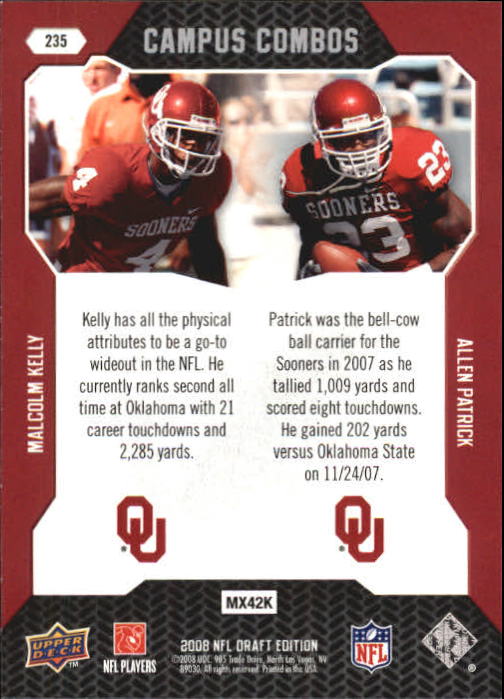 A2041- 2008 Upper Deck Draft Edition FB #s 1-250 -You Pick- 15+ FREE US SHIP - Picture 455 of 481